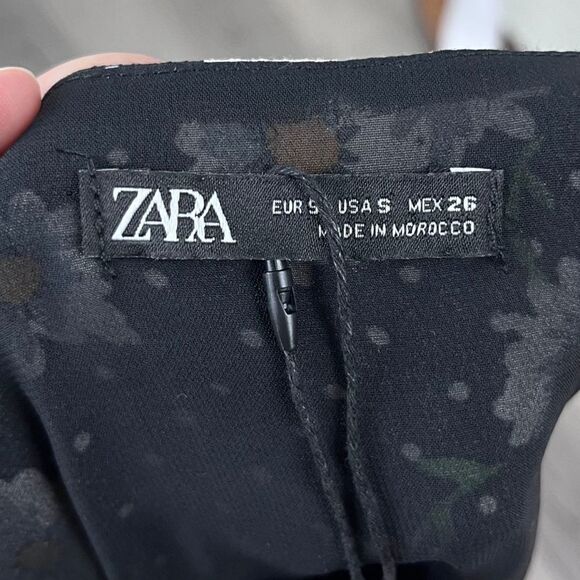 Zara Women Size S Cropped Floral Polka Dot Long Sleeve NEW Top Festival Y2K Boho - Picture 9 of 15